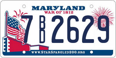 MD license plate 7BD2629