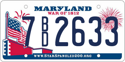 MD license plate 7BD2633