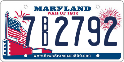 MD license plate 7BD2792