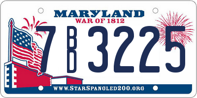 MD license plate 7BD3225