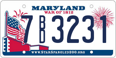 MD license plate 7BD3231