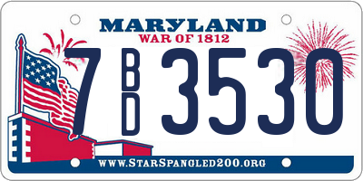 MD license plate 7BD3530