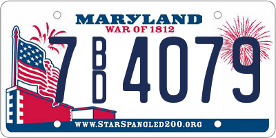 MD license plate 7BD4079