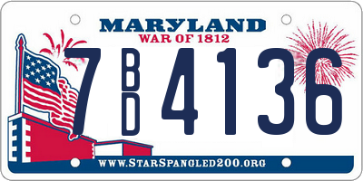 MD license plate 7BD4136