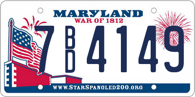 MD license plate 7BD4149