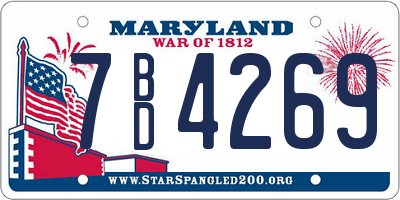 MD license plate 7BD4269