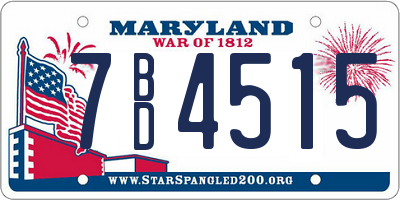 MD license plate 7BD4515