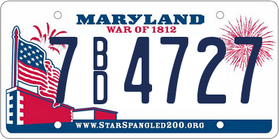 MD license plate 7BD4727