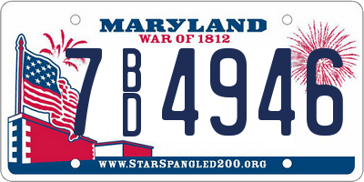 MD license plate 7BD4946