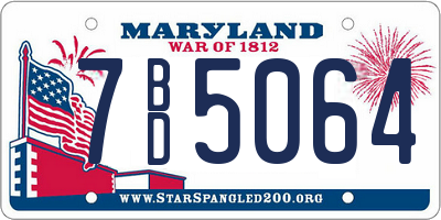 MD license plate 7BD5064