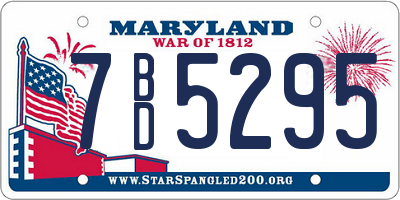 MD license plate 7BD5295
