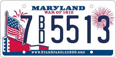 MD license plate 7BD5513