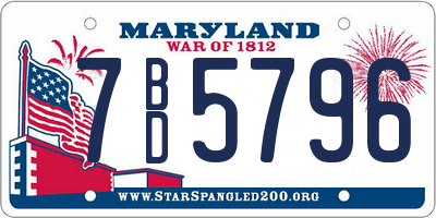 MD license plate 7BD5796