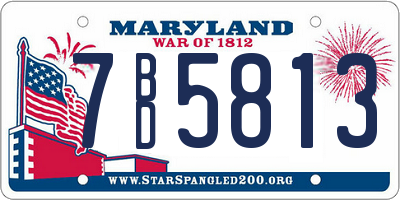 MD license plate 7BD5813