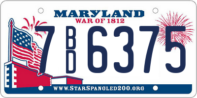 MD license plate 7BD6375