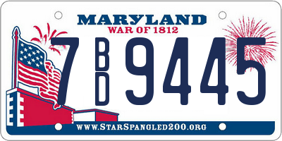 MD license plate 7BD9445
