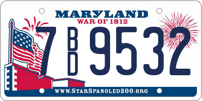 MD license plate 7BD9532