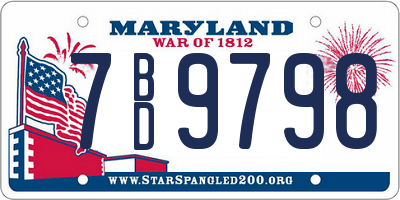 MD license plate 7BD9798