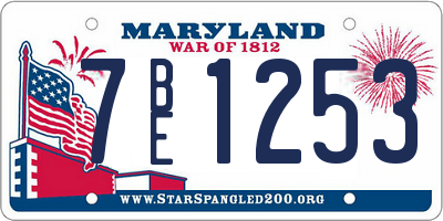 MD license plate 7BE1253