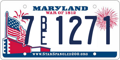 MD license plate 7BE1271