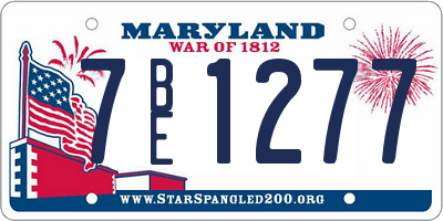 MD license plate 7BE1277