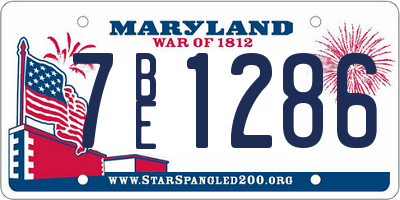 MD license plate 7BE1286