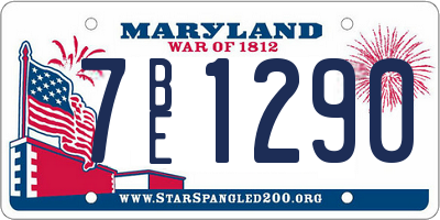 MD license plate 7BE1290