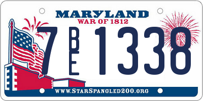 MD license plate 7BE1338