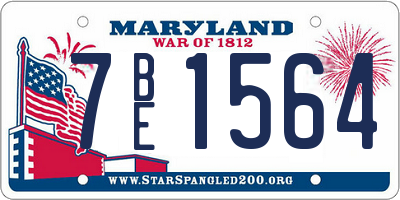 MD license plate 7BE1564