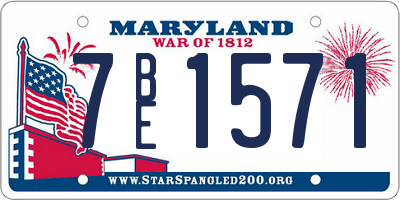 MD license plate 7BE1571