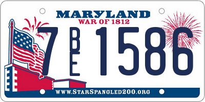 MD license plate 7BE1586