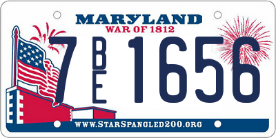 MD license plate 7BE1656