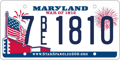 MD license plate 7BE1810
