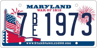 MD license plate 7BE1973