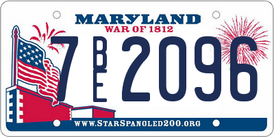 MD license plate 7BE2096
