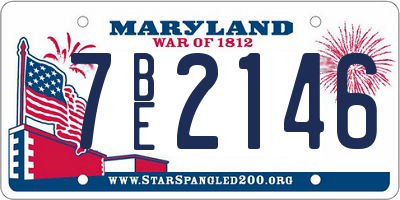 MD license plate 7BE2146
