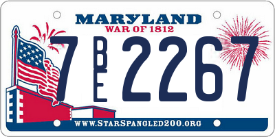 MD license plate 7BE2267