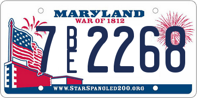 MD license plate 7BE2268