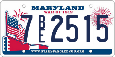 MD license plate 7BE2515