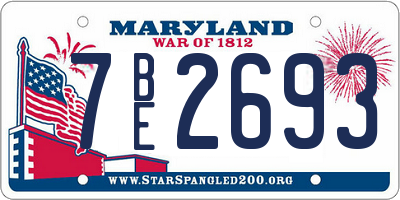 MD license plate 7BE2693