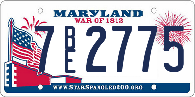 MD license plate 7BE2775
