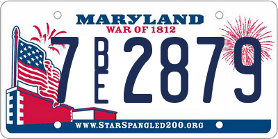 MD license plate 7BE2879