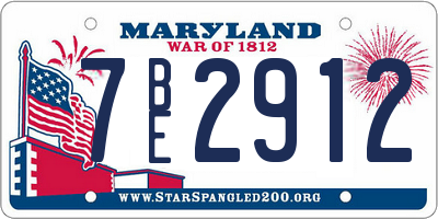 MD license plate 7BE2912