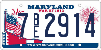 MD license plate 7BE2914