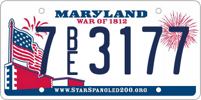 MD license plate 7BE3177