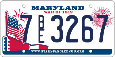 MD license plate 7BE3267