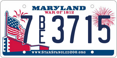 MD license plate 7BE3715