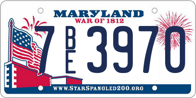 MD license plate 7BE3970
