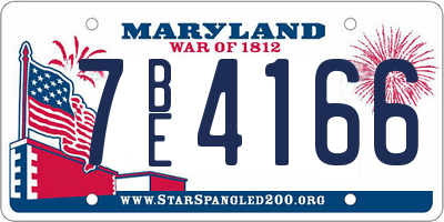MD license plate 7BE4166