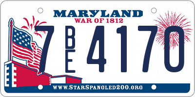 MD license plate 7BE4170